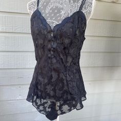 Nwt 100% Polyester Black Size Large Baby Snaps Closure Adjustable Straps Black Delicate Lace Camisole For Night Out, Victoria's Secret Lace Sleepwear With Built-in Bra, Victoria's Secret Sheer Tops For Loungewear, Victoria's Secret Fitted Sleep Camisole, Victoria's Secret Fitted Camisole For Sleep, Fitted Victoria's Secret Camisole For Sleep, Victoria's Secret Lace Camisole Top, Victoria's Secret Camisole For Loungewear, Victoria's Secret Elegant Sleepwear With Built-in Bra