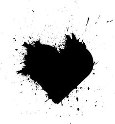 black ink splattered in the shape of a heart