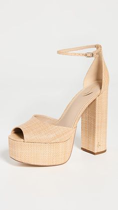 Sam Edelman Kori Sandals | SHOPBOP Sam Edelman Heels, Raffia Sandals, Sam Edelman Sandals, Chic Flats, Platform Block Heels, Woven Raffia, Espadrille Sandals, Sam Edelman Shoes, Wedge Espadrille