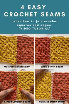 instructions to crochet the four easy steps in this video series for beginners