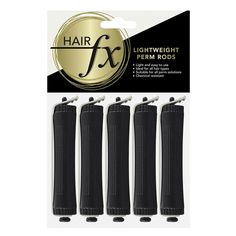 Hair FX Lightweight Perm Rods 17mm Black 5pc creates uniform shape curls from root to ends. Perm rods are slightly concaved, allowing for a snug fit against the scalp once hair is wrapped around. These rods are perfect for creating tight to medium size curls. 17mm diameter. Benefits: Create uniform curls during perming 17mm diameter Slightly concaved How to Use Sectioning hair, wrap a perm paper around the dry ends of your hair. Place rod over the perm paper and roll up as usual. Follow perming instructions before removing rod & paper. Sectioning Hair, Hair Dryer Accessories, Pomade Style, Curl Enhancer, Heat Protectant Hair, Scalp Brushing, Ag Hair Products, Hair Oil Serum, Mens Hair Care