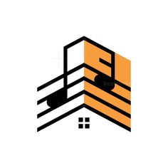 an orange and black logo with the letter f in it's center, on top of a white background