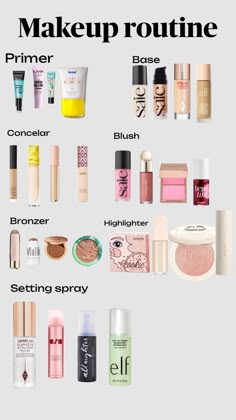 Makeup routine Makeup Morning Routine, Cute Makeup Routine, Good Makeup Routine, Best Makeup Routine For Teens, Good Makeup Routine For Middle School, Makeup Routine For School, School Makeup Routine, Skincare Routine For 10-15, Makeup Routine With Products