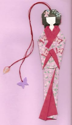 Geisha bookmark by Karnilla                                                                                                                                                      More Beautiful Geisha, Origami Diagrams, Origami Bookmark, Origami For Beginners, Origami Dragon, Origami Fish, Origami And Kirigami, Japanese Origami, Folding Origami