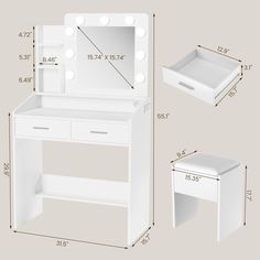 an image of a vanity with lights on it and drawers in the bottom right hand corner