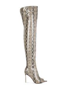 Wearing these stunning long heel boots with a snake print will make you stand out from the crowd. The all-over pattern is striking and distinctive. the heels will boost your confidence and the side zipper opening makes it easy to wear.Outer material: Faux LeatherLining Material: TPROuter sole: PUOpen Pointed ToeLightly Padded InsoleSide Zipper FasteningStiletto Boots Style: Casual Length: knee length Closure: Side Ziper Heel Height: 3.5inch Width: Regular Long Heel Boots, Long Boots With Heels, Ankle Dress, Boots Style, Boost Your Confidence, A Snake, Long Boots, Heel Boots, White Maxi Dresses