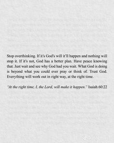 a piece of paper with the words stop overtaking it's god's will happen