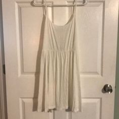 Nwt White Dress. Spaghetti Straps With Elastic Under Bust. Flowy A-Line. Straps Are Not Adjustable Long Pink Floral Dress, White Tiered Dress, Green Sequin Dress, Maxi Dress Coverup, White Flowy Dress, Dress Spaghetti Straps, Viscose Dress, Cotton Linen Dresses, Floral Dresses Long