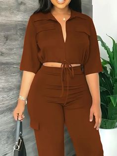 Chic Solid Drawstring Top & Wide Leg Pant Set - Comfortable Half Sleeve Outfit for Women - Stylish, Flattering, Versatile Wardrobe Essential - $19.48 Pay $4.87 today After Pay, Klarna & Affirm (MORE COLORS) & PLEASE DOWNLOAD the Temu App, use My Code# aph98443  2.4K+ sold Provided by  (10K+ sold) 4.8 $19.48 Pay $4.87 today After Pay, Klarna & Affirm (MORE COLORS) & PLEASE DOWNLOAD the Temu App, use My Code# aph98443 Trouser Pants Pattern For Women, Fancy Pants Outfit, Dope Fashion Outfits, Trouser Pants Pattern, Plus Size Casual Outfits, Casual Dresses Plus Size, 2piece Outfits, Solid Color Pants, Drawstring Top