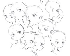 a bunch of sketches of people with different facial expressions