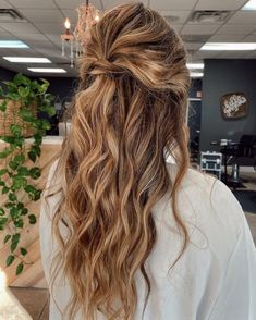 Wedding Half Updo, Braided Half Updo, Long Hair Updo