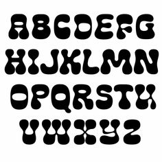 the alphabet is black and white with letters in different styles, including one for each letter