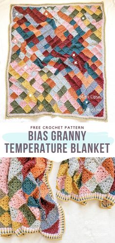 Crochet Granny Temperature Blanket Granny Square Temperature Blanket, Granny Square Blanket Pattern Free, Knit Rug, Crochet Granny Square Blanket, Yarn Thread