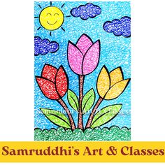 the logo for samrudh's art and classes, which features colorful flowers