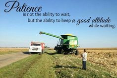 a man standing next to a truck on the side of a road with a quote above it