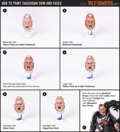 the instructions for how to paint an iron man head