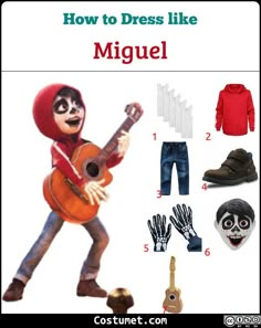 an image of how to dress like miguel from the animated movie cococadori