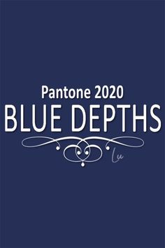 the pantone logo for blue depths, with white lettering on a dark blue background