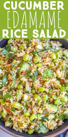 a bowl filled with rice and vegetables on top of a table