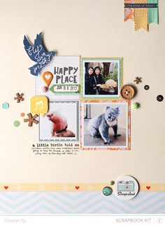 a scrapbook page with pictures and words on it