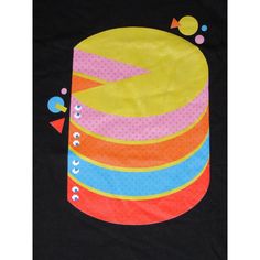 Relive your days at the arcade with this Pac-Man tee. The shirt features a pixel Pac-Man stacked on top of pink, orange, red, and blue circles. The tee comes in a black short sleeve crew neck. Celebrate your favorite video games with this comfy and stylish t-shirt. Pac Man Birthday Tshirt, Fusion Art, Retro Videos, Retro Video Games, Sleeve Packaging, Pac Man, Red Label, Mens Crew Neck, Mens Graphic Tee