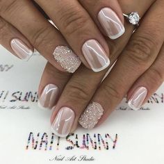 Fall Wedding Nails, Wedding Nails For Bride, Glam Nails, Neutral Nails, Bridal Nails, French Tip Nails