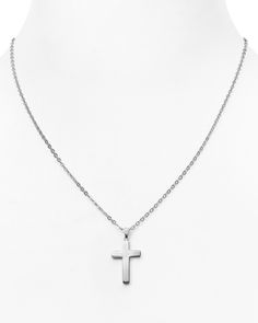 Sterling Silver Polish Cross Necklace, 16 - 100% Exclusive Nickel-free White Gold Classic Necklaces, Nickel-free Classic White Gold Necklaces, Classic White Gold Necklace Nickel-free, Nickel-free White Gold Classic Necklace, Classic White Gold Nickel-free Necklace, Cross Necklace Png, Mens Chain, Silver Cross Necklace, Silver Polish