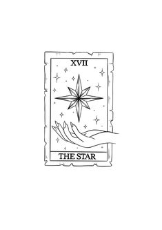 a hand holding a star with the words xviii on it in black and white