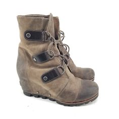 B5 Sorel Nl1987 Womens Joan Of Arctic Wedge Heel Waterproof Lace Up Boots Sz 6.5 Joan Of Arctic Wedge, Sorel Womens, Sorel Shoes, Womens Shoes Wedges, Lace Up Boots, Wedge Heels, Wedges, Lace Up, Size 6