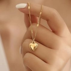 18k Gold Plated Heart Shaped Necklace Dainty Delicate Perfect For Everyday Use. Valentine's Day Tarnish Resistant Heart Necklace, Gold Heart Cut Charm Necklace For Valentine's Day, Gold Plated Tarnish Resistant Heart Necklace For Mother's Day, Heart-shaped Tarnish Resistant Necklace For Valentine's Day, Valentine's Day Tarnish Resistant Heart Necklaces, Valentine's Day Heart Necklace, Tarnish Resistant, Gold Heart Pendant Charm Necklace For Valentine's Day, Elegant Gold Charm Necklace With Heart Detail, Gold Heart Necklace With Charm For Mother's Day