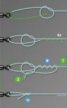 four different types of fishing hooks with numbers on them