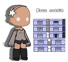 a drawing of a person standing next to a computer keyboard with the words free outfit on it