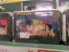 the back side of a nintendo game case with dragon z on it's display shelf