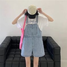 50013101490503|50013101523271|50013101556039|50013101588807 Denim Decorations, Denim Jumper Shorts, Kawaii Kidcore, Jumper Shorts, Shorts Overalls, Overalls Vintage, Overalls Shorts, Vintage Overalls, Pastel Kawaii