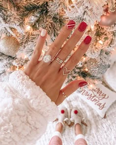 Valentine Nails, Christmas Nails Easy, Christmas Nail Designs