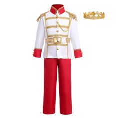 PRICES MAY VARY. Prince Costume for Boys: Boys prince costume prince charming costume boys baby prince charming costume boys prince charming costume prince halloween costume prince outfit for boys royal prince charming costume kids royal costume, royal king's crown costume dress up set, prince suit for boys long sleeve jacket red long pants and belt, king crowns for boys, gold royal scepter fancy dress up Halloween party cospaly suits. Prince Charming Costume Boys: Child's royal prince costume,t Royal Prince Outfit, Prince Dress Up, Prince Dress, Prince Outfit, Prince Charming Costume, Cosplay Kids, King Dress, Carnival Christmas, Cinderella Prince