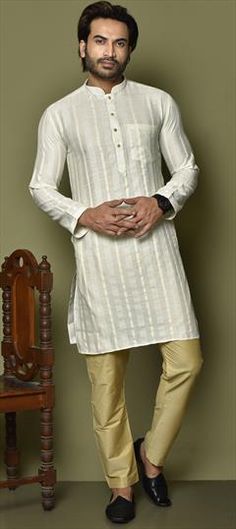 White and Off White color Kurta Pyjamas in Cotton fabric with Weaving work Cheap White Cotton Kurta, Party Wear Kurta, Off White Color, White Color, Party Wear, Pajamas, Cotton Fabric, Weaving, Off White