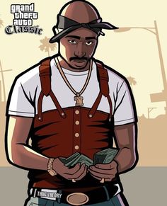 a man in overalls and a hat holding money