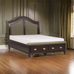 Stoe Queen Sleigh Bed, Padded Headboard, Storage Footboard, Brown Wood By Casagear Home Queen Sleigh Bed, Platform Bed With Headboard, Arched Headboard, Queen Size Platform Bed, Sleigh Bed, Bed Pads, Padded Headboard, Sleigh Beds, Headboard Storage