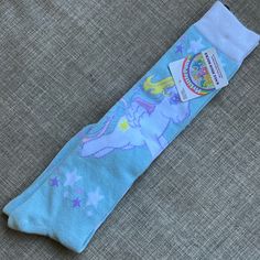 My Little Pony Starshine Socks. New With Tags. Vintage My Little Pony, Plus Size Patterns, Plus Size Belts, Striped Tights, White Tights, Money On My Mind, Patterned Tights, Stretch Belt, Studded Belt