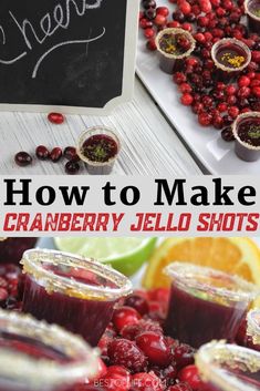 cranberry jello shots with text overlay that says how to make cranberry jello shots