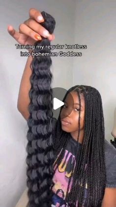 Braiders directory 🇳🇬🇺🇲🇬🇧🇨🇦 on Instagram: "Yaaayyy?? ✂️Turning regular knotless to Bohemian knotless 🔥______Follow, @braidersdirectory for exciting hairstyles and hairstylists  🔍Check out my highlights, stories, and link in bio for available stylists and special deals going on  DM FOR DIFFERENT PROMO /ADS PACKAGES AVAILABLE ______________________ ✂️Featured stylist: ?? 📍: #. ??  DM HER👆 FOR THIS STYLE  ______________________  CHECK OUT AND FOLLOW 👇  ✂️ @WHATHAIRDAILY for dopest🔥 wigs and weaves styling tutorials 💅@NAILSTALKDAILY for dopest🔥 nail arts tutorials and fashion ______________________  IGNORE  #braids #braidstyles #hair #naturalhairstyles #crochetbraids #knotlessbraids #lemonadebraids #boxbraids #ghanabraids #africanbraids #feedins #explorepage #inspiration #thesh Small Medium Bohemian Knotless Braids, Regular Braids For Black Women, Braidstyles Hairstyles, Winter Braids Hairstyles, How To Do Bohemian Braids, Braids For Black Women Knotless, Bohemian Braids Tutorial, Bohemian Braids Styles, Add Curly Hair To Box Braids