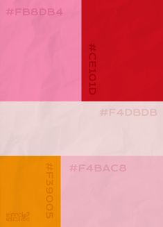 four different colors of paper with the words fbdb4 and fbac8 on them