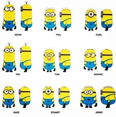 an image of minions from the movie despicable mes with different facial expressions