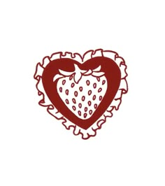 a strawberry in the shape of a heart with two hearts on it's sides