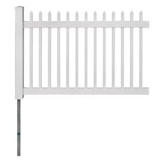 a white picket fence on a white background