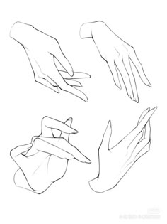 four hands are shown in this drawing