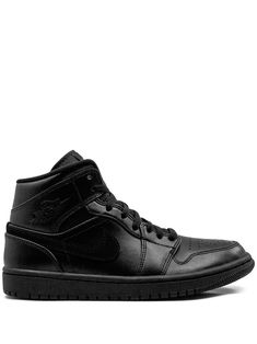 Jordan Air 1 Mid, K Aesthetic, Air Jordan 1 Mid Black, Jordan Mid, Jordan 1 Sneakers, Jordan 1s, Jordan Air, Air Jordan 1 Mid, Triple Black