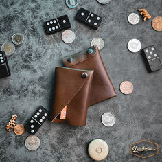 Image of a leather slim card and cash holder, a compact and stylish wallet for carrying cards, cash, and ID. Compact Design