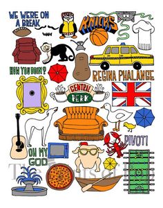 an image of various things that can be seen in this graphic art work on paper